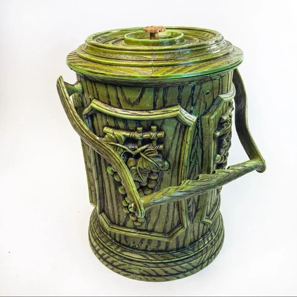 Vintage Chinoiserie Plastic Ice Bucket